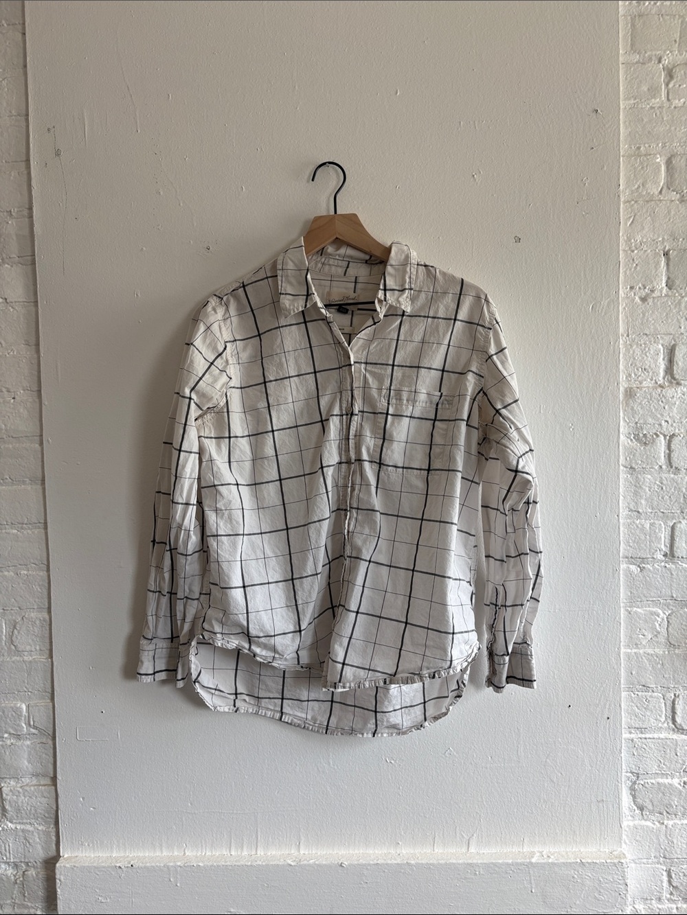 Universal Thread White Windowpane Button-Down Shirt